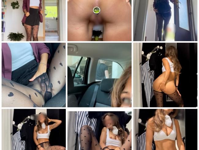 Shopping-Day mit Linda: 2 Orgasmen in der Parkgarage und Umkleidekabine *glänzende Nylon* *Plug*