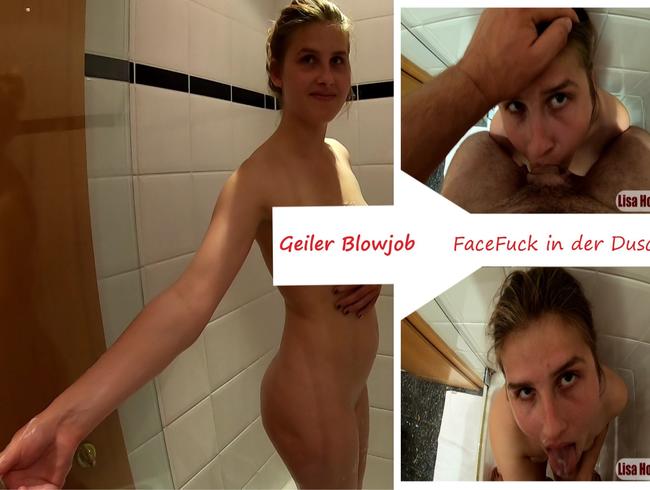 Geiler Blowjob - FaceFuck in der Dusche