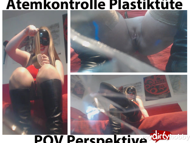 Atemkontrolle durch Plastiktüte POV